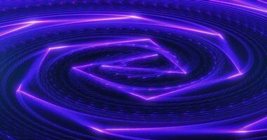 Futuristic abstract blue glowing swirling waves of magical energy. Technological spiral. Abstract background. Seamless loop. Video in high quality 4k