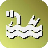 Water Pollution Vector Glyph Gradient Background Icon For Personal And Commercial Use.