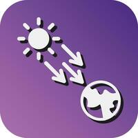 Solar Radiation Vector Glyph Gradient Background Icon For Personal And Commercial Use.