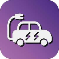 Electric Car Vector Glyph Gradient Background Icon For Personal And Commercial Use.