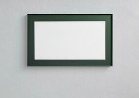 Modern wooden frame on a modern interior decoration elegant simple home blank mockup photo