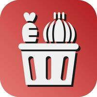 Vegetable Basket Vector Glyph Gradient Background Icon For Personal And Commercial Use.