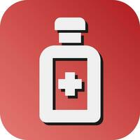 Medicine Bottle Vector Glyph Gradient Background Icon For Personal And Commercial Use.