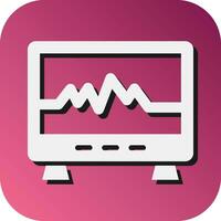 ECG Machine Vector Glyph Gradient Background Icon For Personal And Commercial Use.