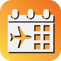 Flight Date Vector Glyph Gradient Background Icon For Personal And Commercial Use.