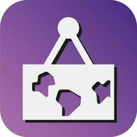 Hanging Map Vector Glyph Gradient Background Icon For Personal And Commercial Use.