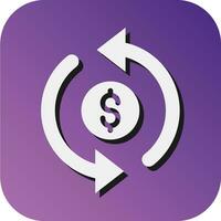 Refund Vector Glyph Gradient Background Icon For Personal And Commercial Use.