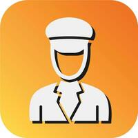 Pilot Vector Glyph Gradient Background Icon For Personal And Commercial Use.