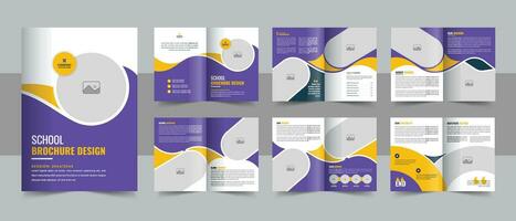 Kids Back to school brochure template, modern new year education school admission brochure company profile vector