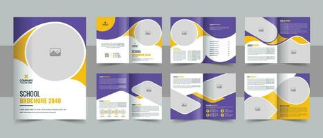 Kids Back to school brochure template, modern new year education school admission brochure company profile vector