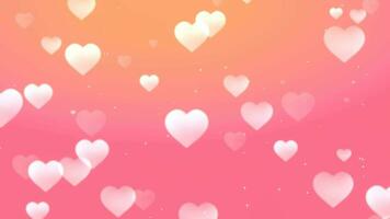 animated loop abstract white heart on pink and orange gradient background, perfect for valentine video