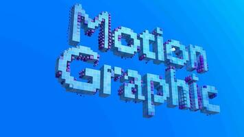 motion graphic in cube shape text appear animation in 4K dominant in blue color video