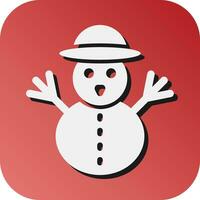 Snowman Vector Glyph Gradient Background Icon For Personal And Commercial Use.