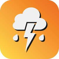 Thunderstorm Vector Glyph Gradient Background Icon For Personal And Commercial Use.