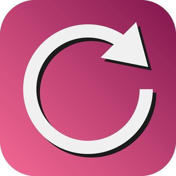 Reload Vector Glyph Gradient Background Icon For Personal And Commercial Use.