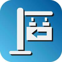Signboard Left Vector Glyph Gradient Background Icon For Personal And Commercial Use.