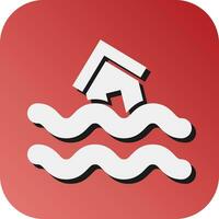 Flood Symbol Vector Glyph Gradient Background Icon For Personal And Commercial Use.