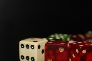 Pile Of Different Colored and Shaped  Dice photo