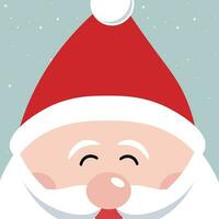 Santa claus cute cartoon merry christmas greetings snowy background vector