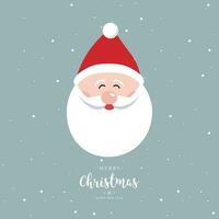 Santa claus cute cartoon merry christmas greetings snowy background vector