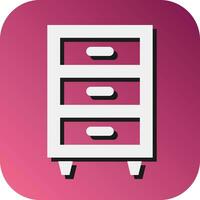 File Cabinet Vector Glyph Gradient Background Icon For Personal And Commercial Use.
