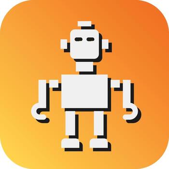 Robot Vector Glyph Gradient Background Icon For Personal And Commercial Use.