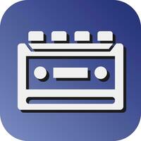 Cassette Recorder Vector Glyph Gradient Background Icon For Personal And Commercial Use.