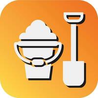 Sand Bucket Vector Glyph Gradient Background Icon For Personal And Commercial Use.