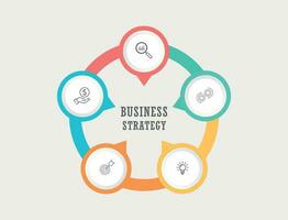 Business process. Timeline infographics with 5 steps, options. Vector template.