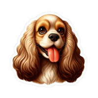 AI generated Gleeful Pooch Portrait, Sticker png