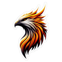 AI generated Phoenix Rising in Flames, Sticker png
