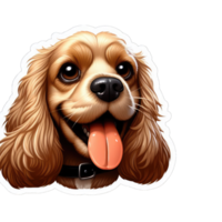 AI generated Gleeful Pooch Portrait, Sticker png