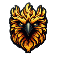 AI generated Phoenix Rising in Flames, Sticker png