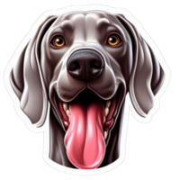 ai généré content le chien délicieux expression, autocollant png