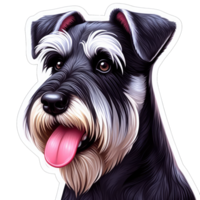 ai généré content le chien délicieux expression, autocollant png