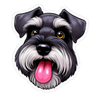 ai généré content le chien délicieux expression, autocollant png