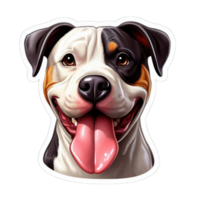 ai généré content le chien délicieux expression, autocollant png