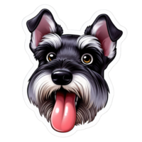 ai généré content le chien délicieux expression, autocollant png