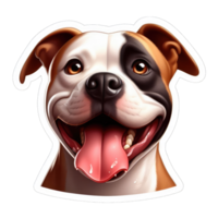 ai généré content le chien délicieux expression, autocollant png