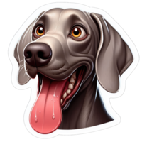 ai généré content le chien délicieux expression, autocollant png