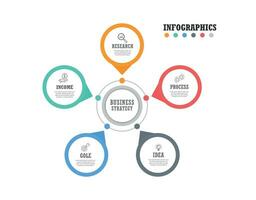 Business process. Timeline infographics with 5 steps, options. Vector template.