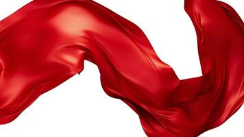 Red silk fabric, red cloth material flying in the wind , 3d rendering. video