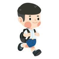 Kid student with backpack vector