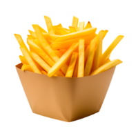 AI generated French Fries in a Paper Cup Isolated on Transparent Background png