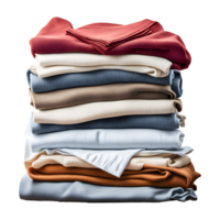 AI generated Stack of Clean Clothes Isolated on Transparent Background png