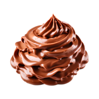 ai generado chocolate azotado crema remolino aislado en transparente antecedentes png