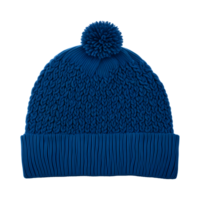 AI generated Blue Knitted Beanie Hat Isolated on Transparent Background png