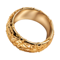 AI generated Golden Ring Isolated on Transparent Background png