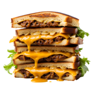 AI generated Tasty Patty Melt Burger Isolated on Transparent Background png