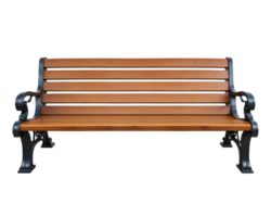 AI generated Wooden Park Bench Isolated on Transparent Background png